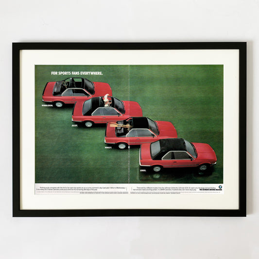 'For Sports Fans Everywhere' - Framed BMW Advert