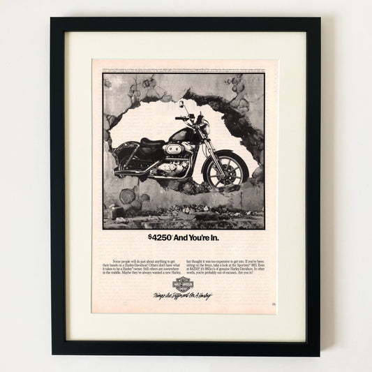 '£4250 And You're In' - Framed Harley Davidson Advert